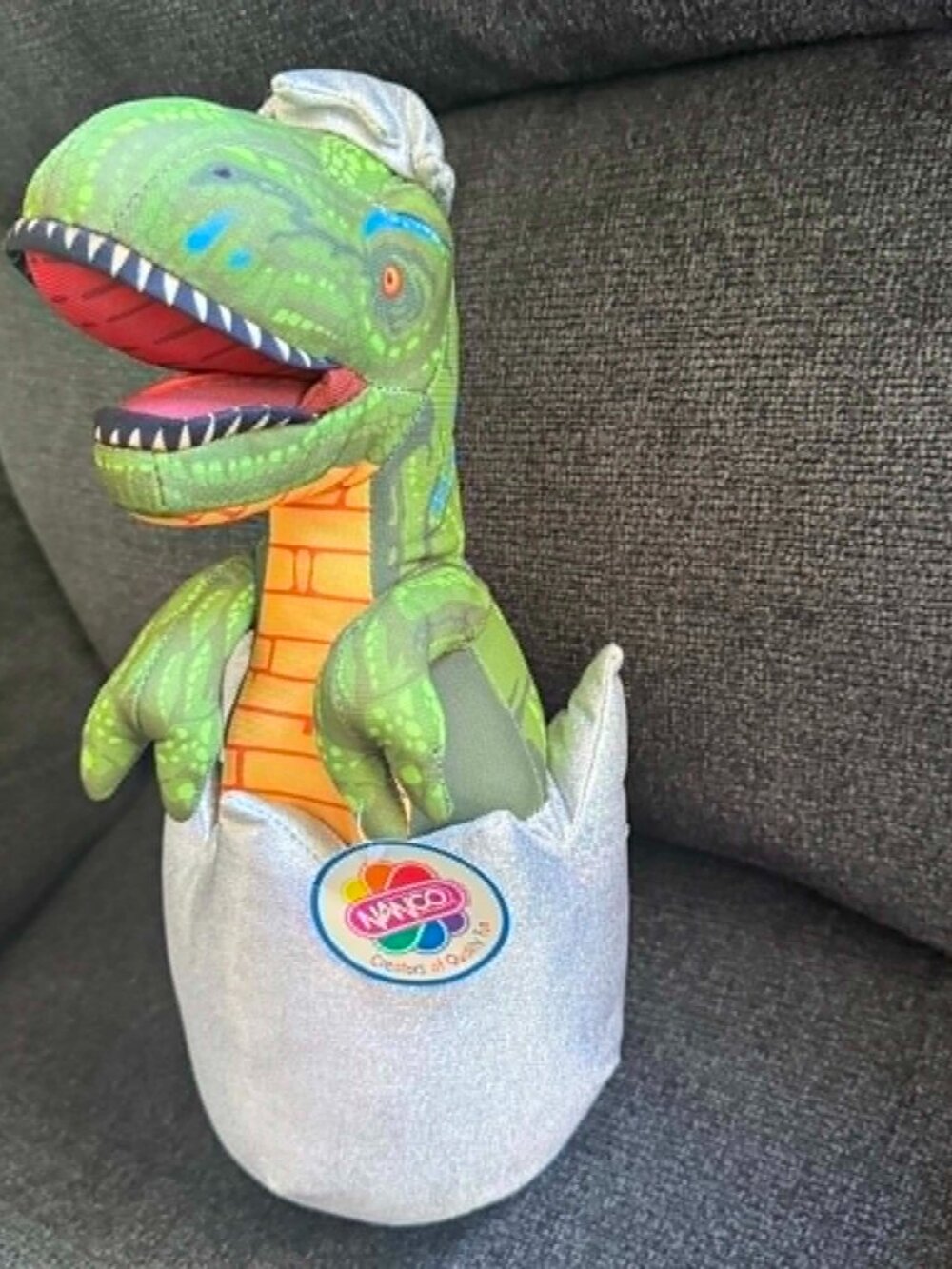 NANCO Dinosaur Cracked Egg 12" Plush Stuffed Toy